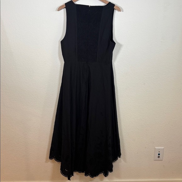 La Ligne Harper Eyelet Hem Cotton Poplin Black Textured Dress XL - Picture 5 of 5